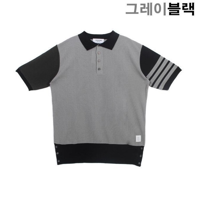 톰브라운 배색 4버튼 오버핏 카라티