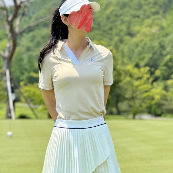 페어 라이어 시그니처 오픈넥 반팔 티셔츠