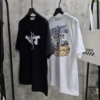 OFF 스컬 하프 반팔티